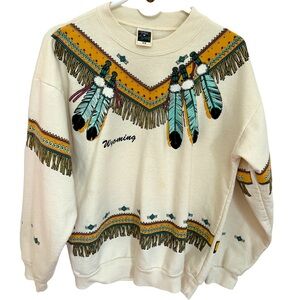 Vintage 1993 Lifestyles Wyoming Native American SouthWestern Sweatshirt Sz Small